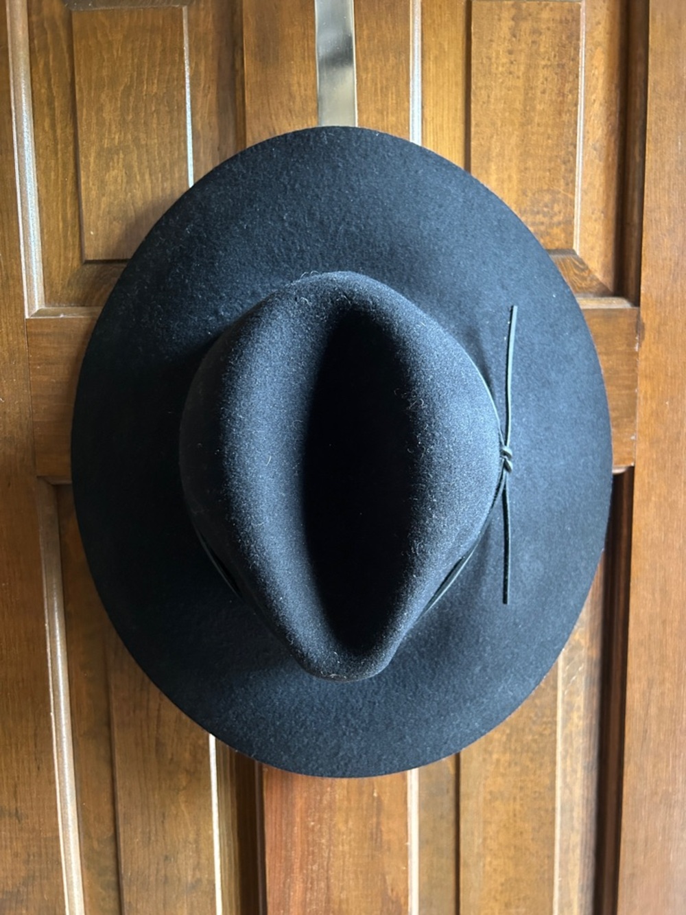 Phenix Black Wide-Brim Wool Fedora Hat